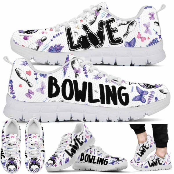 SS-U-Hobb-BP-Bwl-220610NA10 @ Bowling Pattern-Bowling Purple Lavender Pattern Sneakers