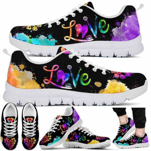 SS-U-Nur-LRH-Det-210527VY10 @ Dentist Love Red Heart-Dentist Watercolor Love Heart Sneakers