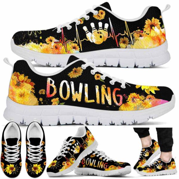 SS-U-Hobb-SWH-Bwl-210719VY10 @ Bowling Sunflower Watercolor Heartbeat-Bowling Sunflower Heartbeat Sneakers