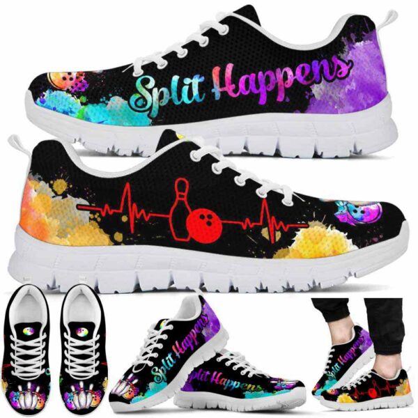 SS-U-Hobb-WSH-Bwl-210621VY10 @ Bowling Watercolor Split Happens-Bowling Watercolor Heartbeart Split Happens Sneakers