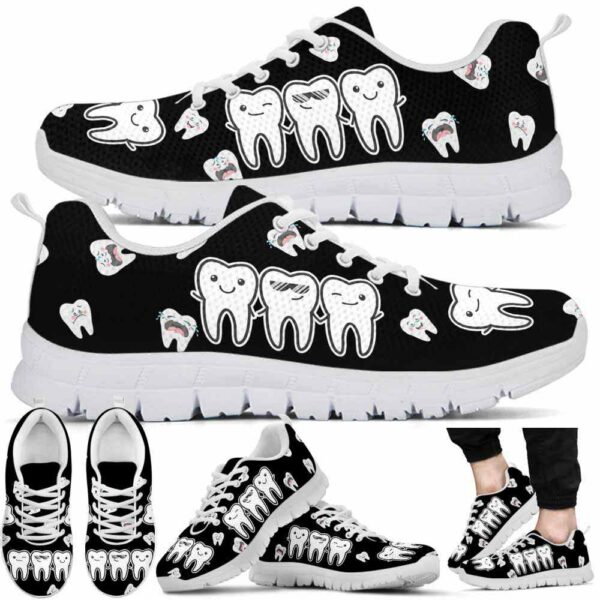 SS-U-Nur-3TBP-Det-220610NA10 @ Dental 3 Tooth Brother Pattern-Dentist Cute Teeth Brothers Pattern Sneakers