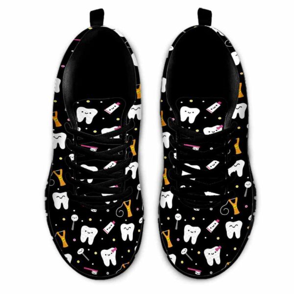 SS-U-Nur-BCTP-Det-220610NA10 @ Dentist Black Cute Tooth Pattern-Dentist Cute Teeth Pattern Sneakers