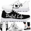 SS-U-Nur-LDLB-Det-210527VY10 @ Dentist Love Dental Life BW-Dentist Black White Dental Life Sneakers