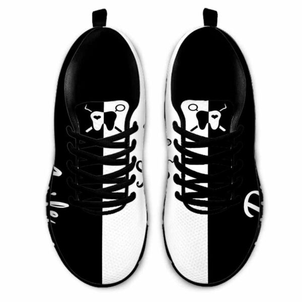 SS-U-Nur-LDLB-Det-210527VY10 @ Dentist Love Dental Life BW-Dentist Black White Dental Life Sneakers