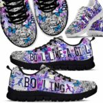SS-U-Hobb-PP-Bwl-220610NA10 @ Bowling Purple Plate-Bowling Butterfly License Plate Bowl Like A Girl Sneakers