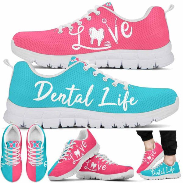 SS-U-Nur-LDL-Det-210527VY10 @ Dentist Love Dental Life-Dentist Pink Teal Love Sneakers