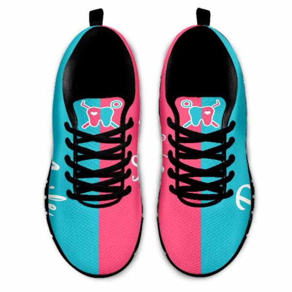 SS-U-Nur-LDL-Det-210527VY10 @ Dentist Love Dental Life-Dentist Pink Teal Love Sneakers