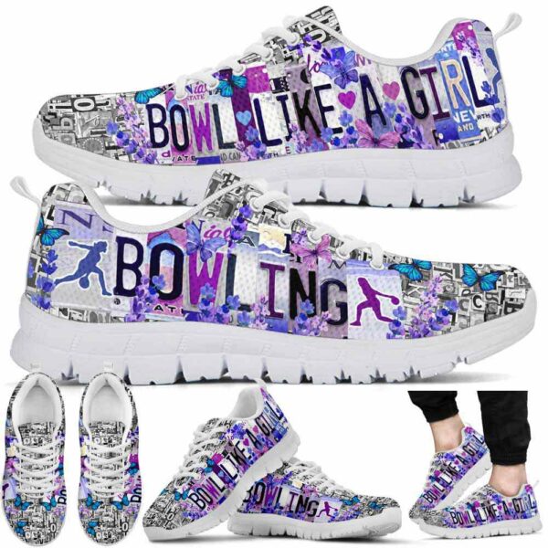 SS-U-Hobb-LP-Bwl-220610NA10 @ Bowling Lavender Plate-Bowling Lavender License Plate Bowl Like A Girl Sneakers