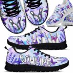 SS-U-Hobb-LBTD-Bwl-220610NA10 @ Bowling Lavender Butterflies Tie Dye-Bowling Lavender Butterfly Pattern Sneakers