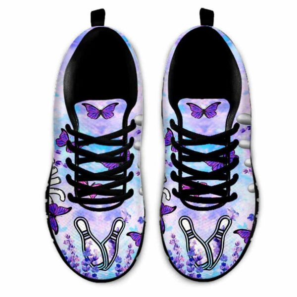 SS-U-Hobb-LBTD-Bwl-220610NA10 @ Bowling Lavender Butterflies Tie Dye-Bowling Lavender Butterfly Pattern Sneakers