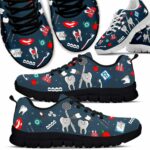 SS-U-Nur-BTC-Det-220610NA10 @ Dental Blue Tooth Care-Dentist Dental Pattern Blue Sneakers