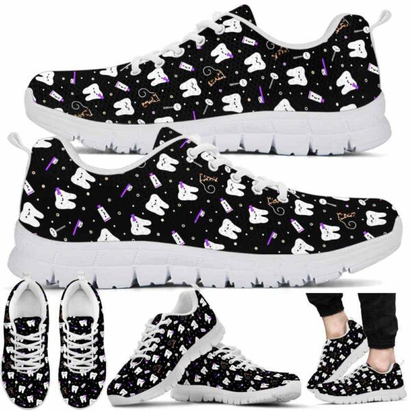 SS-U-Nur-PPCT-Det-220610NA10 @ Dentist Press Purple Cute Tooth Pattern-Dentist Cute Tooth Pattern Purple Sneakers