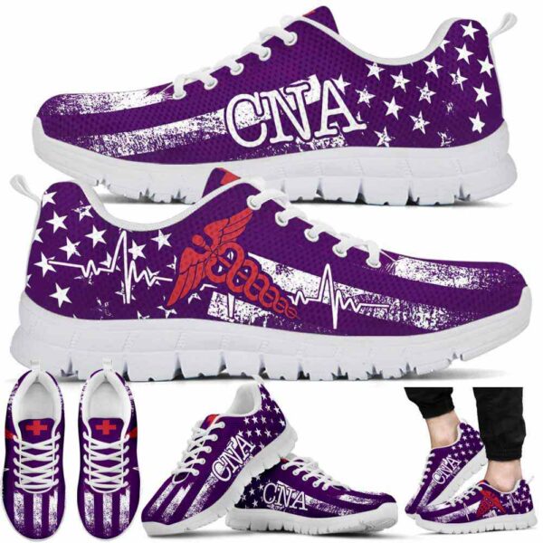 SS-U-Nur-PF-CNA-220610NA10 @ Cna Purple Flag-Cna Purple Usa Flag Sneakers