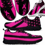 SS-U-Awa-F-BreCan-220610NA10 @ Breast Cancer Flag-Breast Cancer Pink Black Fight Sneakers