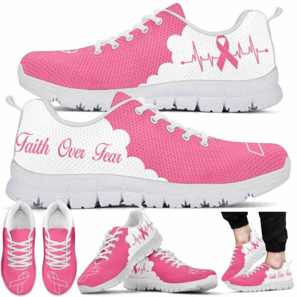 SS-U-Awa-PC-BreCan-220610NA10 @ Breast Cancer Pink Cloud-Breast Cancer Cloud Faith Over Fear Sneakers
