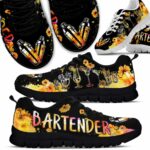 SS-U-Job-SW-Btd-210721VY11 @ Bartender Sunflower Watercolor-Bartender Sunflower Watercolor Sneakers