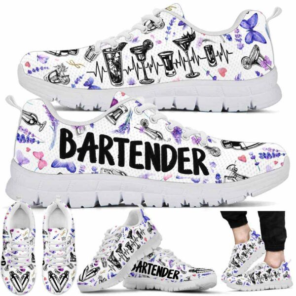 SS-U-Job-LCP-Btd-220610NA11 @ Bartender Lavender Cocktails Pattern-Bartender Lavender Drinks Pattern Sneakers