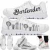 SS-U-Job-BT-Btd-220610NA11 @ Bartender Tool-Bartender Tools Black White Sneakers
