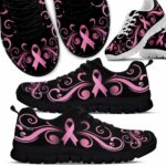 SS-U-Awa-FSIP-BreCan-220610NA10 @ Breast Cancer Floral Seamless In Pink-Breast Cancer Pink Ribbon Seamless Sneakers