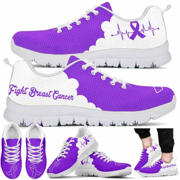 SS-U-Awa-HBC-BreCan-220610NA10 @ Breast Cancer Heart Beat Cloud-Breast Cancer Pink Butterfly Hope Sneakers