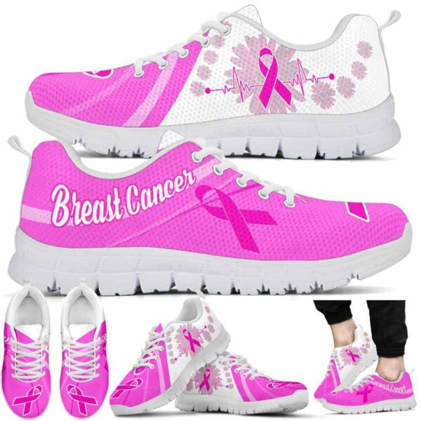 SS-U-Awa-PD-BreCan-220610NA10 @ Breast Cancer Pink Daisy-Breast Cancer Pink Ribbon Daisy Sneakers