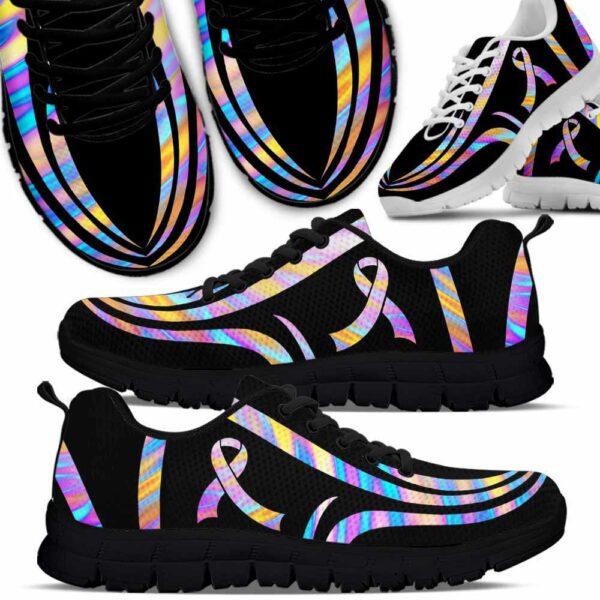 SS-U-Awa-LL-BreCan-220610NA10 @ Breast Cancer Liquid Line-Breast Cancer Colorful Lines Sneakers