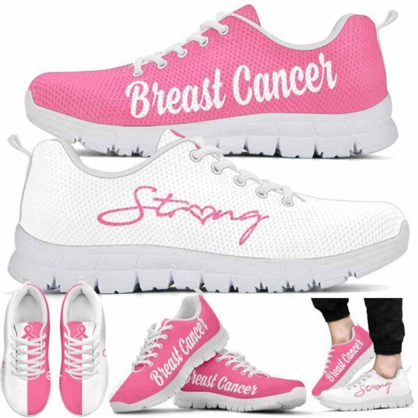 SS-U-Awa-PNWS-BreCan-220610NA10 @ Breast Cancer Pink N White Strong-Breast Cancer Pink White Strong Sneakers
