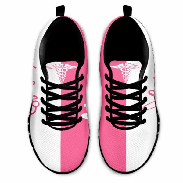 SS-U-Nur-PNW-Nur-220610NA10 @ Nurse Pink N White-Nurse Life Pink White Sneakers