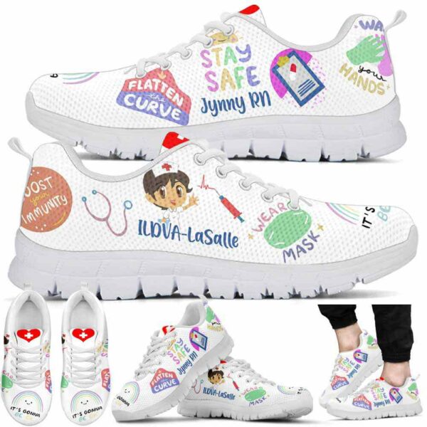 SS-U-Nur-IOW-Nur-220610NA10 @ Nurse Its OK White-Nurse Gonna Be Ok White Sneakers