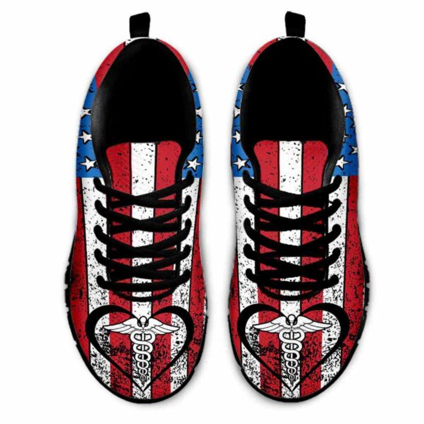 SS-U-Nur-LLSL-Nur-220610NA10 @ Nurse Live Love Save Lives-Nurse Usa Flag Live Love Save Lives Sneakers