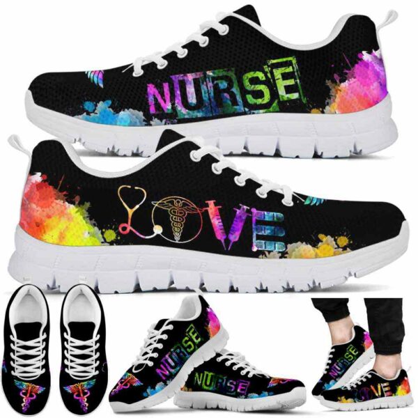 SS-U-Nur-WL-Nur-220610NA10 @ Nurse Watercolor Love-Nurse Watercolor Love Sneakers