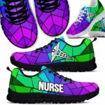 SS-U-Nur-GPG-Nur-220610NA10 @ Nurse Green Purple Glass-Nurse Glass Green Purple Sneakers