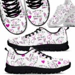 SS-U-Nur-PTBA-Nur-220610NA10 @ Proud To Be A Nurse-Nurse Pink Proud To Be Pattern Sneakers