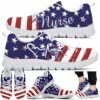 SS-U-Nur-AF-Nur-220610NA10 @ Nurse American Flag-Nurse Usa Flag Heartbeat Sneakers