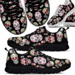 SS-U-Nur-MS-Nur-220610NA10 @ Nurse Mexican Skull-Nurse Sugar Skull Pattern Sneakers
