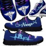 SS-U-Nur-BHB-Nur-220610NA10 @ Nurse Blue Heart Beat-Nurse Neon Heartbeat Blue Sneakers