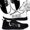 SS-U-Nur-BNW-Nur-220610NA10 @ Nurse Black N White-Nurse Love Black White Sneakers