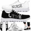 SS-U-Nur-BNW-Nur-220610NA10 @ Nurse Black N White-Nurse Love Black White Sneakers