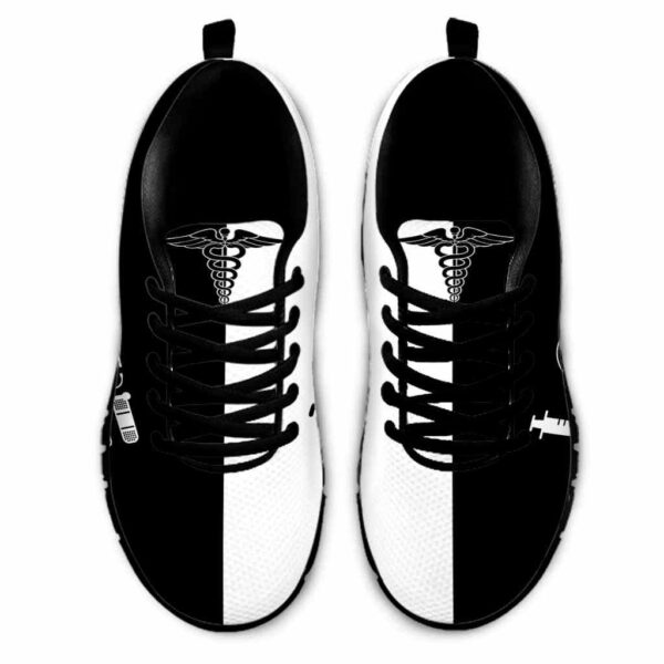 SS-U-Nur-BNW-Nur-220610NA10 @ Nurse Black N White-Nurse Love Black White Sneakers