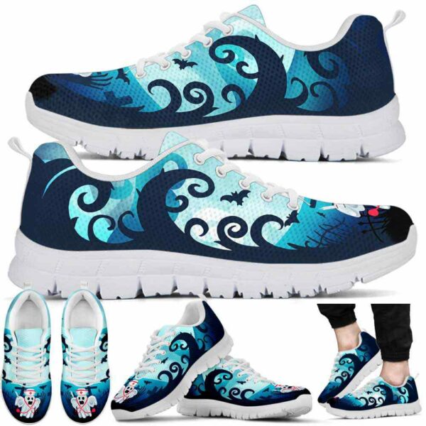 SS-U-Nur-BH-Nur-220610NA10 @ Nurse Blue Halloween-Nurse Ghost Blue Halloween Sneakers