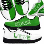 SS-U-Nur-GNW-Nur-220610NA10 @ Nurse Green N White-Nurse Love Green White Sneakers