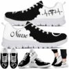 SS-U-Nur-BHB-Nur-220610NA11 @ Nurse BW Heat Beat-Nurse Black White Heartbeat Sneakers