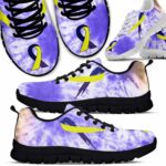 SS-U-Awa-RTD-Bladde-220610NA10 @ Bladder Cancer Ribbon Tie Dy-Bladder Cancer Ribbon Tie Dye Sneakers