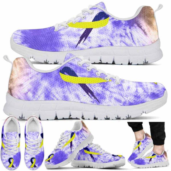 SS-U-Awa-RTD-Bladde-220610NA10 @ Bladder Cancer Ribbon Tie Dy-Bladder Cancer Ribbon Tie Dye Sneakers