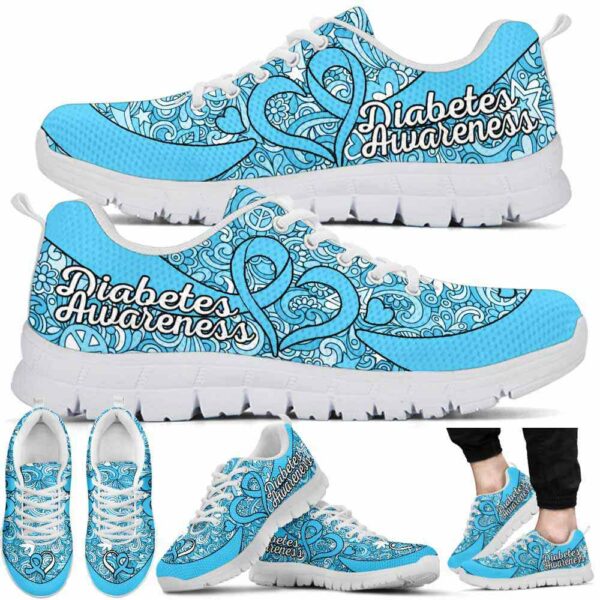 SS-U-Awa-PL-Diabet-220610NA10 @ Diabetes Peace Lin-Diabetes Peace Heart Pattern Sneakers