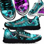 SS-U-Awa-OPL-SuiPre-220610NA10 @ Suicide Prevention Oil Painting Lin-Suicide Prevention Ribbon Heart Paint Sneakers