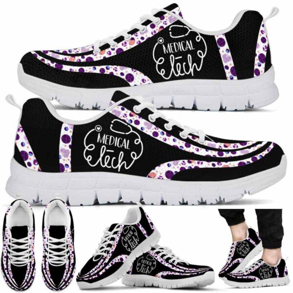 SS-U-Nur-LPP-Mtec-210605VY10 @ Med Tech Line Purple Pattern-Med Tech Hematology Line Pattern Sneakers