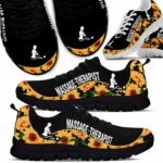 SS-U-Job-SL-Msst-220610NA10 @ Massage Therapist Sunflower Line-Massage Therapist Sunflower Pattern Sneakers