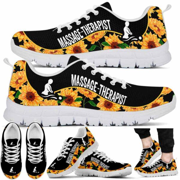 SS-U-Job-SL-Msst-220610NA10 @ Massage Therapist Sunflower Line-Massage Therapist Sunflower Pattern Sneakers