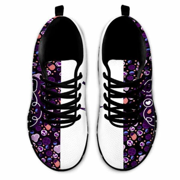 SS-U-Nur-PP-Mtec-210605VY10 @ Med Tech Purple Pattern-Med Tech Hematology Purple White Sneakers